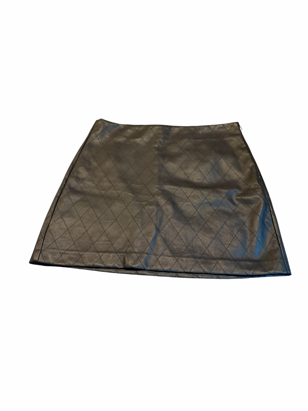 LOFT quilted faux leather skirt